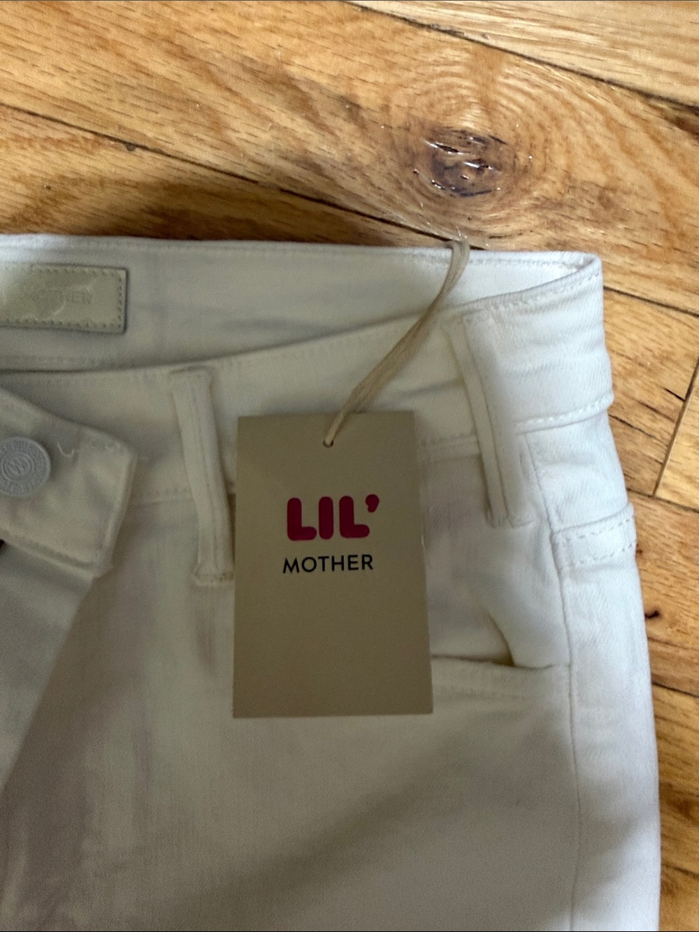 MOTHER White Flare Jeans with Frayed Hem - Picture 3 of 5